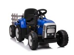 Mamido Elektrický traktor s vlečkou T2 modrý 12V7Ah EVA kola