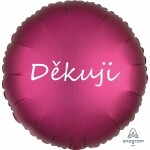 Fóliový balónek tmavě růžový satén Děkuji Balonky.cz Fóliový balónek tmavě růžový satén Děkuji Balonky.cz