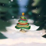 Vánoční brož Christmas Tree 17 - vánoční stromeček, Zlatá