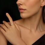 Stříbrný prsten Calvina MOISSANITE, perla + CERTIFIKÁT, nastavitelná Stříbrná