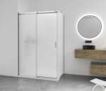 CERANO - Sprchový kout Santoro - levá - 6 mm - chrom, mléčné sklo - 110x70 - posuvný CER-665695