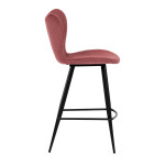 Židle barová, červená látka, černá podnož