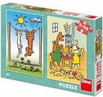 Puzzle 2x48 dílků: Pejsek kočička