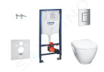 GROHE - Solido Set předstěnové instalace, klozetu Bau Ceramic a sedátka softclose, tlačítko Skate Cosmopolitan, chrom 38528SET-KH