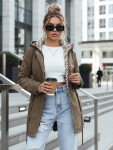 Dámská bunda parka s odepínací kapucí khaki FashionStreet TY5451 M