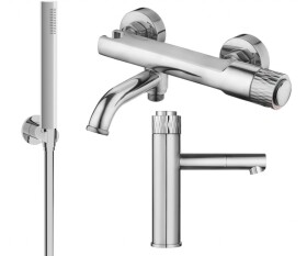 MEXEN/S - Diamond R70 Set umyvadlové a vanové baterie s příslušenstvím, chrom 71503R70-00