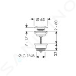 HANSGROHE - Odtokové soupravy Odtoková souprava Push-Open, kartáčovaný černý chrom 50100340