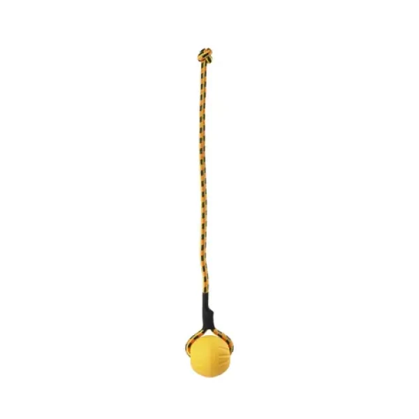 Huhubamboo Míč na šňůře S žlutý / Hračka pro psy / EVA (355861)