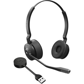 Jabra Engage 55 SE Stereo Link400a MS Sluchátka On Ear DECT, kabelová stereo černá Potlačení hluku Vypnutí zvuku mikrofonu
