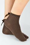 BAVLNĚNÉ PONOŽKY S MAŠLÍ SB145 hnědá 31-34