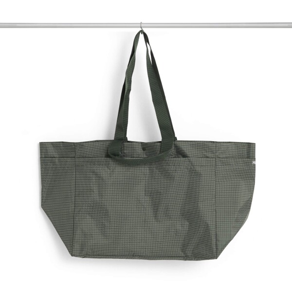HAY Taška Grid Weekend Bag M Dark Green, zelená barva, textil