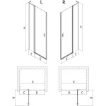 MEXEN/S - Mist L sprchové dveře křídlové levé 100, černý okraj, černá 8A4L-100-000-70-70-L