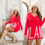 Trendy KouCla oversized v-sweater "GLAM" barva velikost Einheitsgroesse