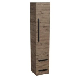 Koupelnová skříňka vysoká s černou úchytkou SAT Cube Way 35x163x33 cm dub Wellington mat CUBE3CV35DW CUBE3CV35DW