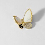 Exkluzivní brož se zirkony Antonella Gold - motýl, Zlatá