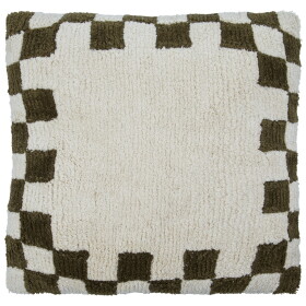 House Doctor Bavlněný povlak na polštář Chess Green 50 × 50 cm, zelená barva, textil