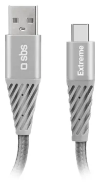 SBS Extreme USB-C/USB-A šedý / Nabíjecí kabel / 18 W / 1,5 m