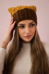 Milano fleecová čepice K203 mustard melange+brown UNI