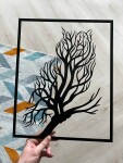 Strom života sova dekorace na zeď Rozměr (cm): 38 x 29, Dekor: Černá