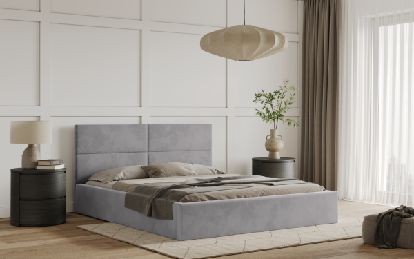 FRONTI Postel WASTO 120x200 světlešedá s úložným prostorem