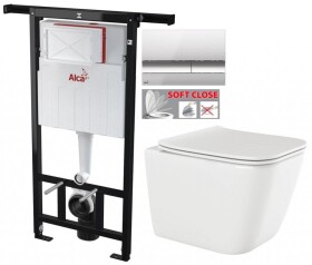 ALCA Předstěnový instalační systém s chromovým tlačítkem M1721 + WC INVENA PAROS + SEDÁTKO AM102/1120 M1721 RO1