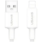 USAMS U90 bílá / Datový kabel / USB-A - Lightning / 2,4 A / 1 m (SJ762USB01)