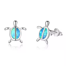 LUNICA Stříbrné náušnice OPÁLOVÁ ŽELVA 0626