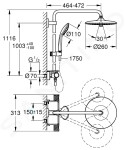 GROHE - Vitalio Joy Sprchový set 260 s termostatem na zeď a poličkou, chrom 26403002