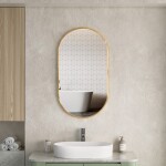 Erga Oval, oválné zrcadlo 50x90cm, zlatý rám, ERG-V01-OVAL-5090-GD