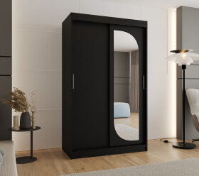 Šatní skříň Abi Lucy Rozměry: 120 cm, Barva korpusu + barva dveří: Černá + Černá