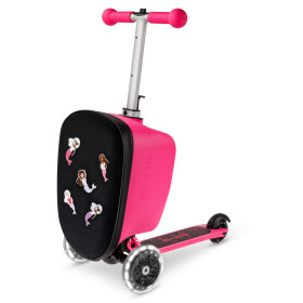 Micro Luggage Junior Patch & Play růžový - dětské zavazadlo a koloběžka v jednom!