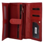Velká dámská kožená lakovaná peněženka Wanda, červená
