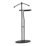 Němý sluha, výška 110 cm, masiv kaučukovník, černé moření, kov černý