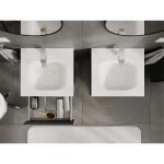MEXEN/S - Rivel koupelnová skříňka 50 cm s umyvadlem Vela, 2 zásuvky, reliéf , grafit mat/bílá mat 91A20-05047-2-BFF66-W23M01
