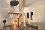 HANSGROHE - Rainfinity Šíjová sprcha s poličkou, kartáčovaný bronz 26243140