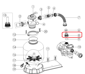 Emaux Adaptér pro hadici připojení čerpadla SS (TOP)