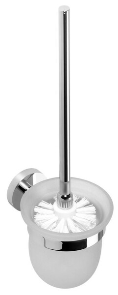 SAPHO - X-ROUND WC štětka závěsná, mléčné sklo, chrom XR303
