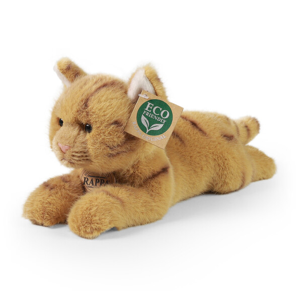 Plyšová kočka ležící hnědá 25 cm, ECO-FRIENDLY