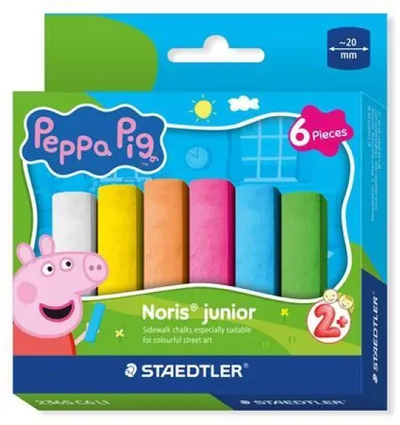 STAEDTLER Křídy na chodník Peppa Pig / 6 ks / O 20 mm / od 2 let (2365 C6 L1)