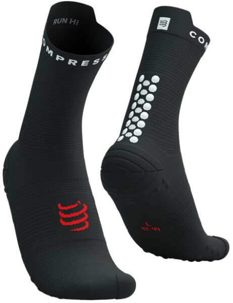 Běžecké kompresní ponožky Compressport Pro Racing Socks v4.0 Run High - Black/White Velikost: EU 35-38