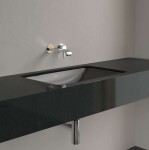 VILLEROY & BOCH - Loop&Friends Umyvadlo, 68x45 cm, bez přepadu, bez otvoru pro baterii, CeramicPlus, Pure Black 4A5801R7