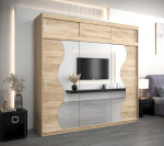 Šatní skříň Abi Mr s nástavcem Dveře: Bílá, Rozměr: 150 cm, Korpus: Dub sonoma