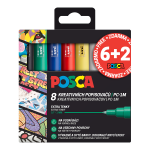 Posca AKCE - 6+2 - sada popisovačů PC-1M, 0,7 - 1 mm, mix barev (8 ks)