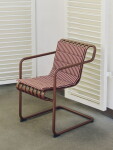 HAY Sedák Terrazza Terracotta bold stripe 82 × 40 cm, hnědá barva, textil