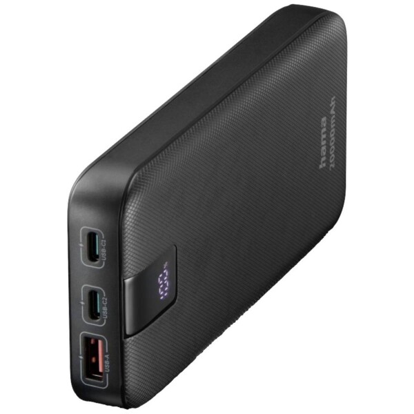 Hama 201719 PD 20 černá / Powerbanka / 20000 mAh / 2x USB-C / 1x USB-A / PD / QC / 20W (201719)