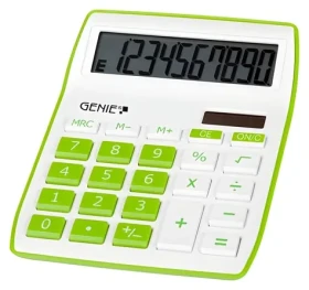 Genie 840G zelená / Kalkulačka / Stolní / 10místný displej / solární a bateriové napájení / sklopný displej (12266)