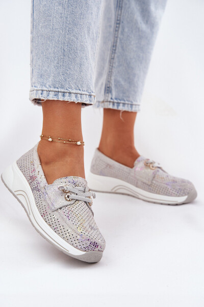 Semišové Polobotky Z Přírodní Kůže Na Platformě Artiker 56C2104 Šedé 38