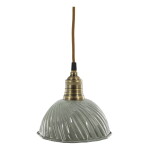 Chic Antique Stropní lampa Lunel Twisted Opal, zelená barva, šedá barva, kov