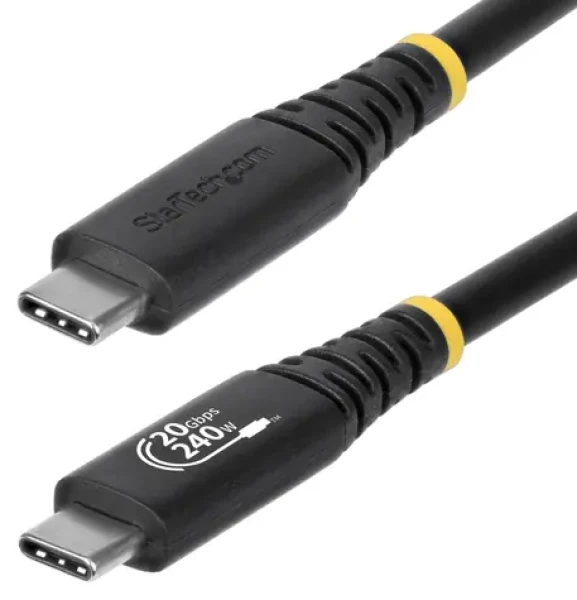 StarTech USB-C USB4 černá / Kabel USB-C / 2 m / 20 Gb/s / 240 W / 4K 120 Hz (CC2M20GUSB4TP)