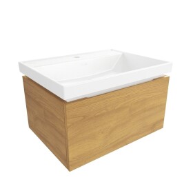 Koupelnová skříňka s umyvadlem SAT Feel 60x30x46 cm medový dub mat SATFEEL60DMU4 SATFEEL60DMU4